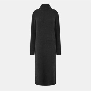 Pieces Womens/Ladies Knitted Turtle Neck Sweater Dress / Black